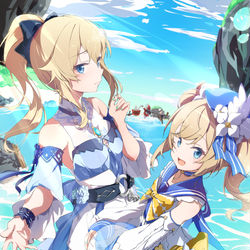 This is a pixiv picture whose title is 原神の夏！.