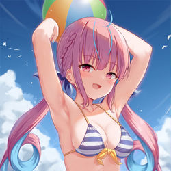 This is a pixiv picture whose title is 水着あくあちゃん.