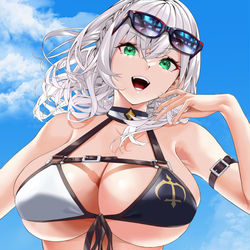 This is a pixiv picture whose title is 白銀ノエル　水着.