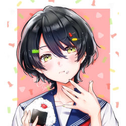 This is a pixiv picture whose title is タコさんウインナーヘアピン🍙.