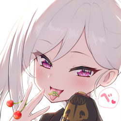 This is a pixiv picture whose title is 舌でさくらんぼの茎を結べるムツキ.