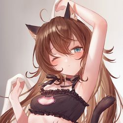 This is a pixiv picture whose title is 猫.