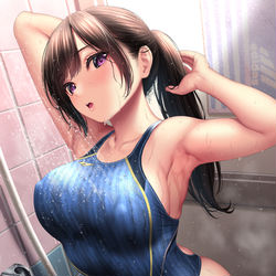 This is a pixiv picture whose title is シャワー室JKさん.