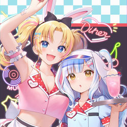 This is a pixiv picture whose title is うさ耳凸凹コンビ.