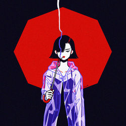 This is a pixiv picture whose title is raincoat.