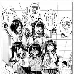 This is a pixiv picture whose title is ホロライブ4期生黒髪高校生学パロ.