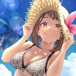 This is a pixiv picture whose title is 【ヒロアカ】水着お茶子ちゃん.