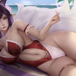 This is a pixiv picture whose title is Swimsuit  Ahri !.