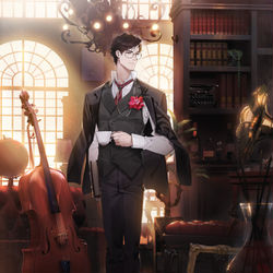 This is a pixiv picture whose title is 「光と夜の恋」陆沉.