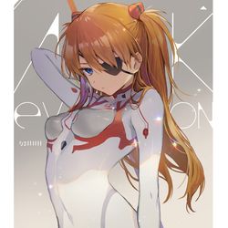 This is a pixiv picture whose title is 【エヴァ】白スーツアスカ.