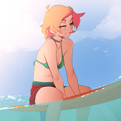 This is a pixiv picture whose title is Surfer Amanda.