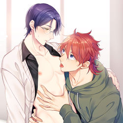 This is a pixiv picture whose title is 【創作BLらくがきログ】夏目くんと高埜くん⑥.