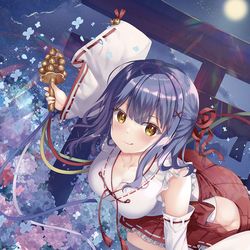 This is a pixiv picture whose title is あじさい巫女.