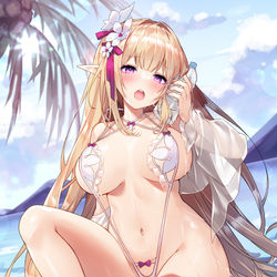 This is a pixiv picture whose title is 水着エルフ.
