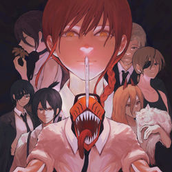 This is a pixiv picture whose title is チェンソーマン.