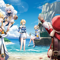 This is a pixiv picture whose title is 金リンゴ群島.