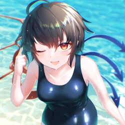 This is a pixiv picture whose title is スク水ぬえちゃん.