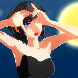 This is a pixiv picture whose title is アニメ風イラストの実験.