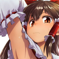 This is a pixiv picture whose title is 霊夢さんの腋！.