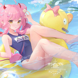 This is a pixiv picture whose title is 夏天的稿子.