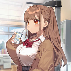 This is a pixiv picture whose title is 「…絶対まだまだ大きくなるもん……」.