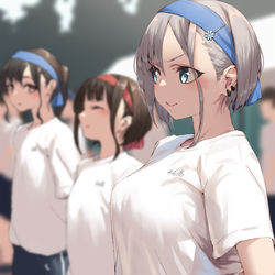 This is a pixiv picture whose title is 「休め」の姿勢選手権.