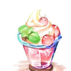 This is a pixiv picture whose title is さくらんぼパフェドリンク.