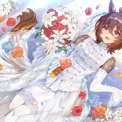 This is a pixiv picture whose title is 花咲く乙女のアグネスタキオン.