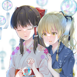 This is a pixiv picture whose title is 風鈴と浴衣.