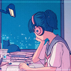 This is a pixiv picture whose title is 夜の音.