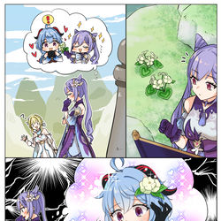 This is a pixiv picture whose title is 頑張る刻晴ちゃん.