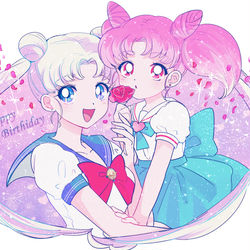 This is a pixiv picture whose title is Wうさぎ誕.