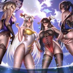 This is a pixiv picture whose title is Genshin swimsuit.