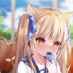 This is a pixiv picture whose title is 「れ、連絡先…」.
