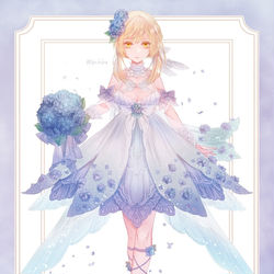 This is a pixiv picture whose title is 紫陽花ドレス.