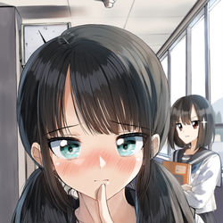 This is a pixiv picture whose title is 「二人だけの秘密だよ？」.