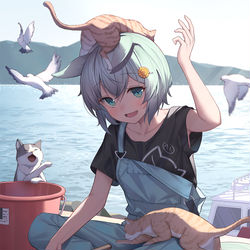 This is a pixiv picture whose title is セイウンスカイとこのようにのんびりに過ごしたいな.