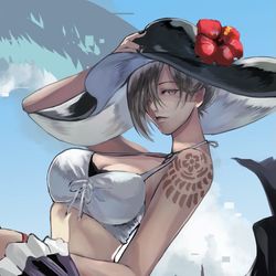 This is a pixiv picture whose title is 水着アケハ.
