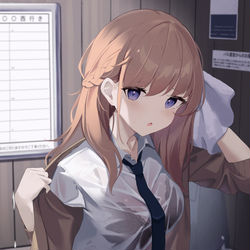 This is a pixiv picture whose title is 雨宿り.
