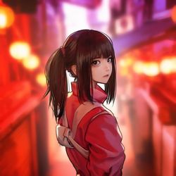 This is a pixiv picture whose title is 千と千尋の神隠し.