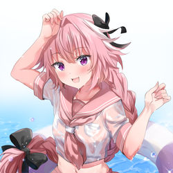This is a pixiv picture whose title is セーラー服のまま水遊びするアストルフォくん.