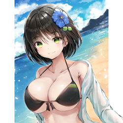 This is a pixiv picture whose title is 海の匂い··· なんかお腹すいたかも！.