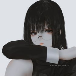 This is a pixiv picture whose title is meganekko.