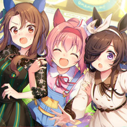 This is a pixiv picture whose title is ライスちゃんとキングちゃんとがんばる！.