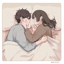 This is a pixiv picture whose title is 寝る.