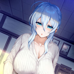 This is a pixiv picture whose title is 雪乃さん膝枕おっぱい.