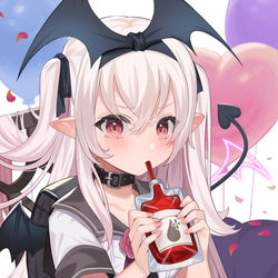 This is a pixiv picture whose title is 吸血鬼ちゃんは血が嫌い.