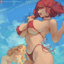 This is a pixiv picture whose title is Pyra & friends - ホムラ(ゼノブレイド2).