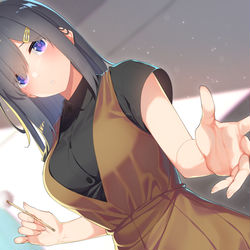 This is a pixiv picture whose title is 耳かき後輩ちゃん.