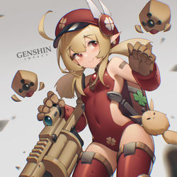 This is a pixiv picture whose title is 战斗服可莉.